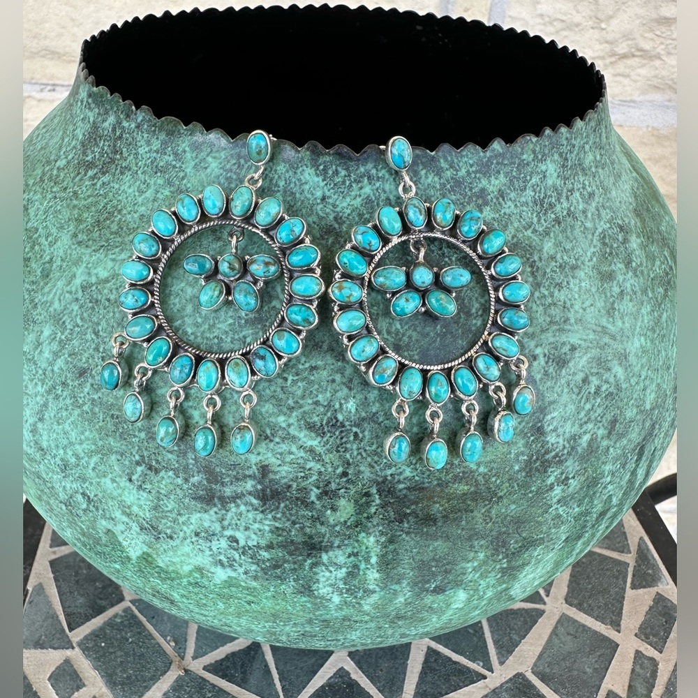 Dream Catcher Turquoise Earrings by Nizhoni Traders